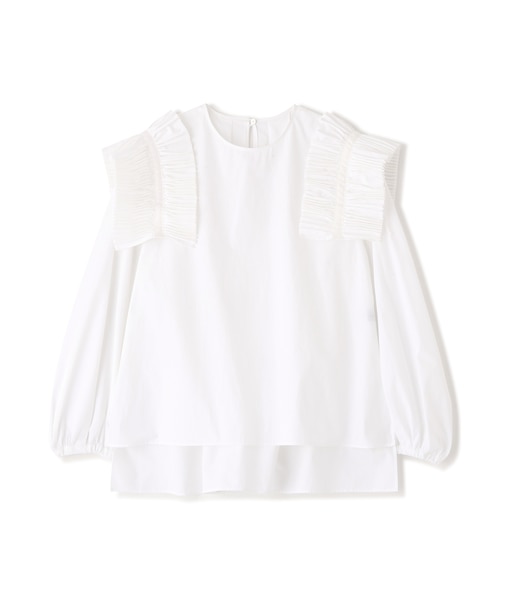 ◆クレストプリーツタイプライターブラウス