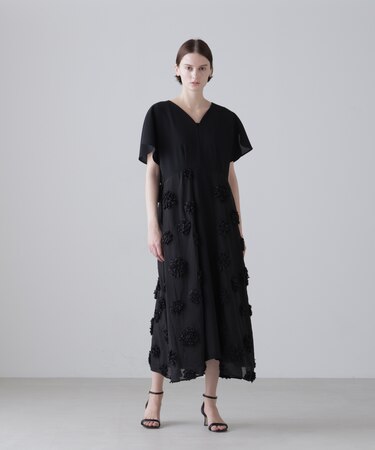 ◆ドットフラワーエンブロイダリーワンピース