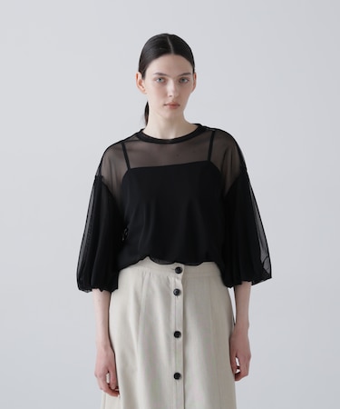 チュールジャージートップス