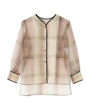 ◆オンブレチェックプリントブラウス