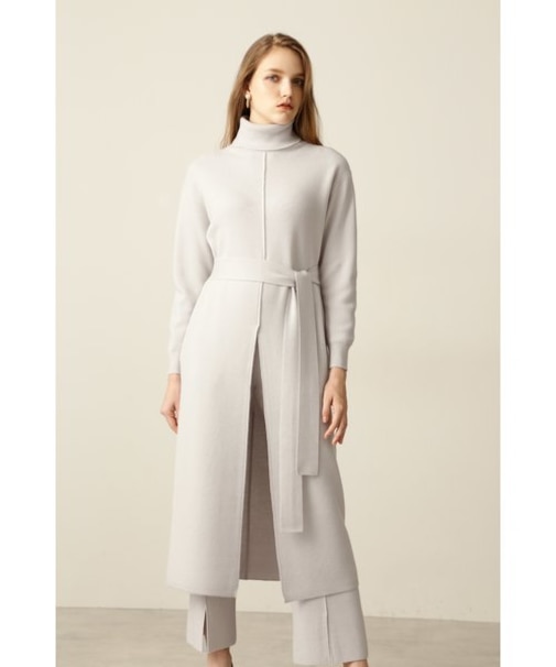 ◆フロントスリットロングチュニックニット