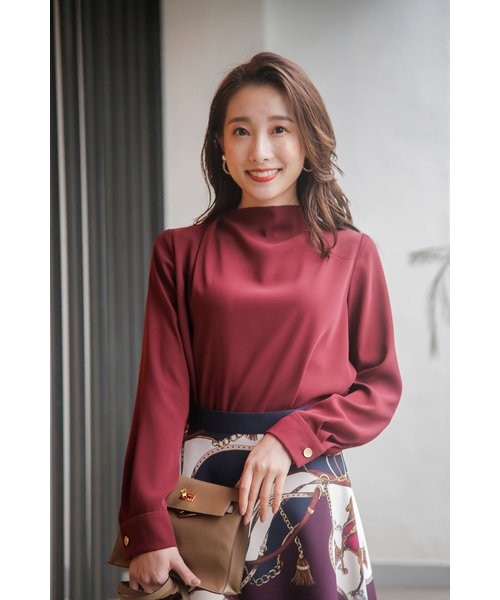 【新品】ピンキー＆ダイアン◆冨張愛コラボ クラッシュメタルブローチブラウス 34 冨張愛コラボ]クラッシュメタルブローチブラウス｜ピンキーアンド