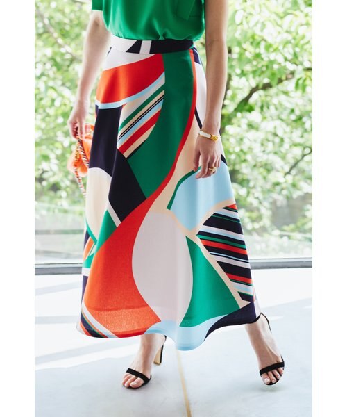 冨張愛コラボ]マルチカラープリントスカート｜ピンキーアンドダイアン