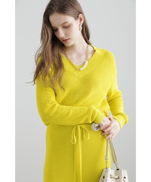 【新品】ピンキー＆ダイアン◆ローゲージコットンニット＆スカート［上下セット］38 新品】ピンキー＆ダイアン◇ローゲージコットンニット＆スカート