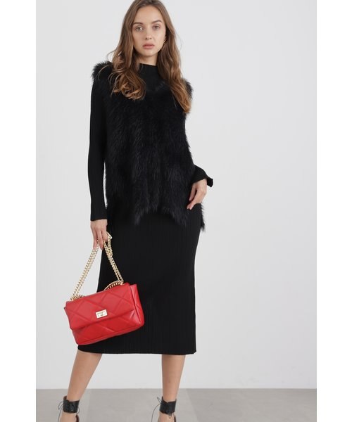 ◇フェザージレ付きニットワンピース｜ピンキーアンドダイアンの通販