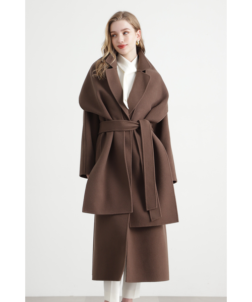 PINKY&DIANNE 美品　ベルテッドリバーコート ストール付きベルテッドリバーコート｜ピンキーアンドダイアンの通販