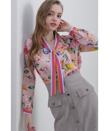 ◆ボタニカルプリントブラウス