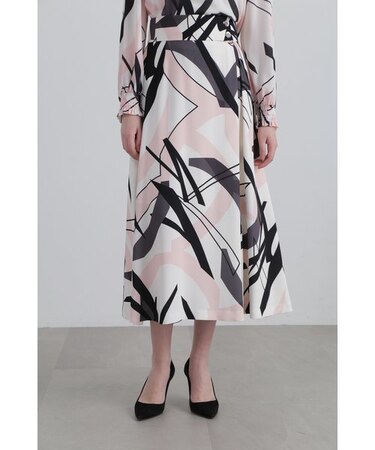 ◆ジオメトリックアートプリントスカート