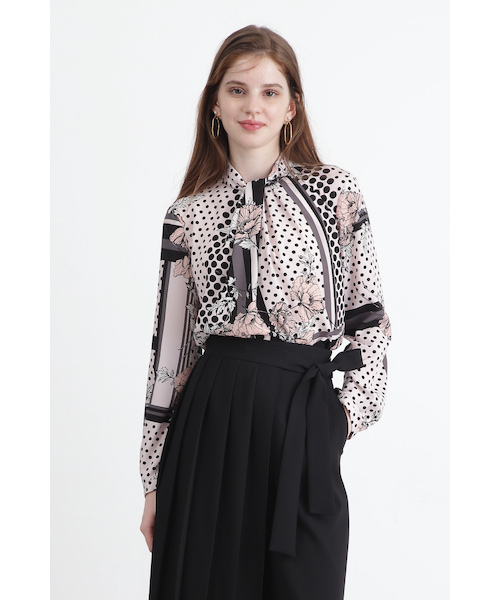 ラインブロックフラワープリントブラウス ◇ラインブロックフラワープリントブラウス｜ピンキーアンドダイアンの