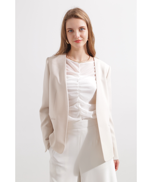 ◇オックスノーカラージャケット｜ピンキーアンドダイアンの通販