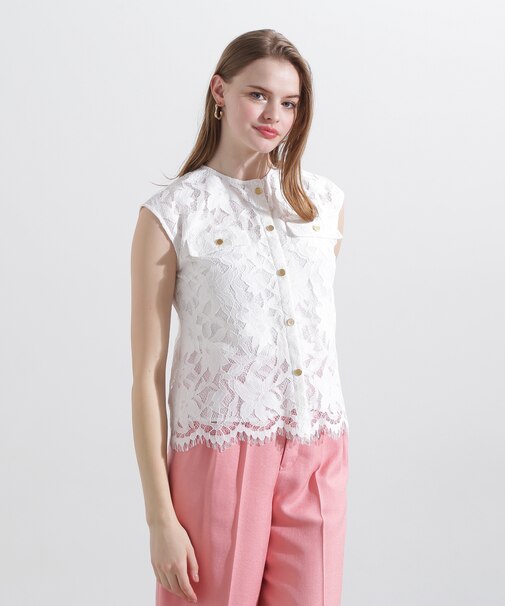 ◆フラップポケットレースブラウス