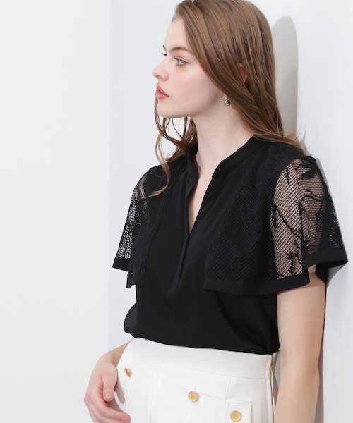 ◇レースコンビスキッパーブラウス｜ピンキーアンドダイアンの