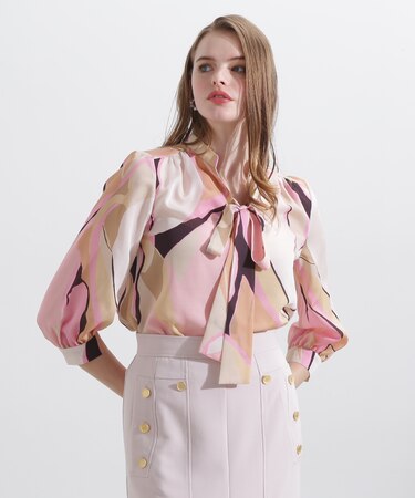 ◆マルチカラープリントブラウス