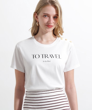 ◆"ＴＯ　ＴＲＡＶＥＬ"　ロゴＴシャツ