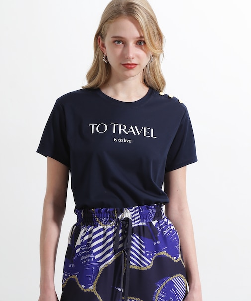 ◆"ＴＯ　ＴＲＡＶＥＬ"　ロゴＴシャツ