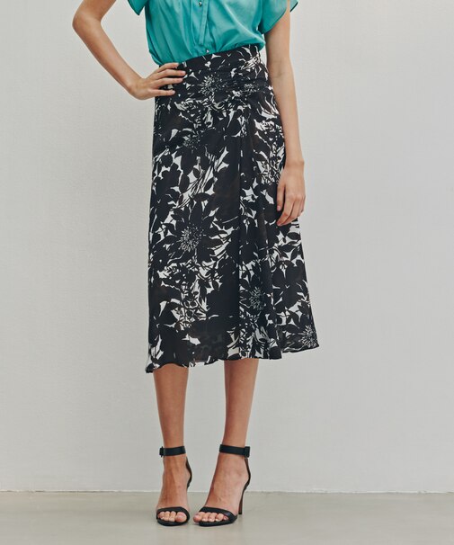 ◆グラデーションフラワープリントマーメイドスカート