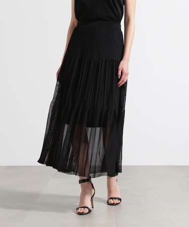 ◆シアープリーツニットフレアースカート