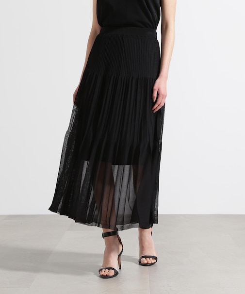 ◆シアープリーツニットフレアースカート