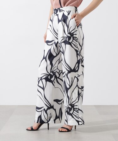 アートフラワープリントパンツ