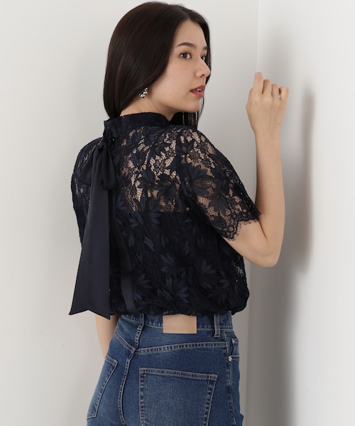 冨張愛コラボ]クラッシュメタルブローチブラウス｜ピンキーアンド