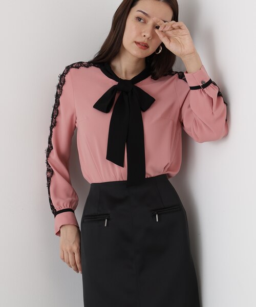 ◇レースコンビバイカラーリボンブラウス｜ピンキーアンドダイアンの