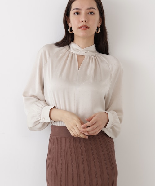 冨張愛コラボ]クラッシュメタルブローチブラウス｜ピンキーアンド