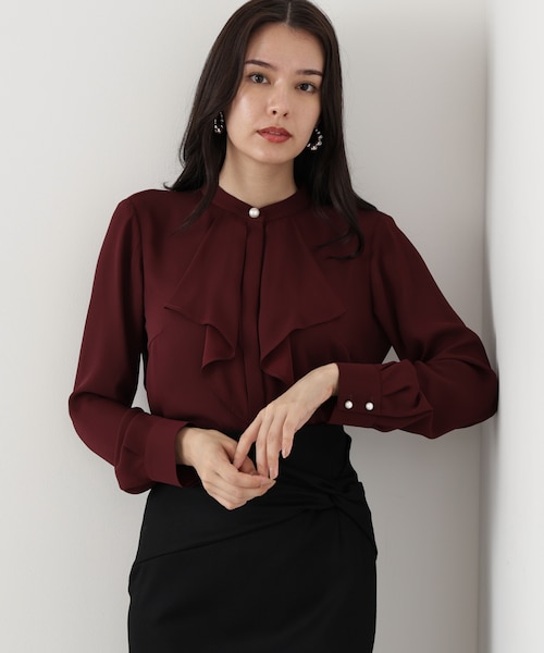 【新品】ピンキー＆ダイアン◆冨張愛コラボ クラッシュメタルブローチブラウス 34 冨張愛コラボ]クラッシュメタルブローチブラウス｜ピンキーアンド