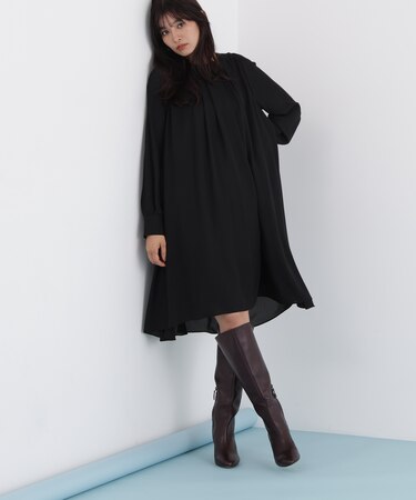 ◆タックフレアジョーゼットワンピース