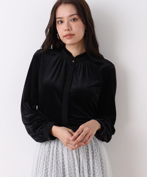 PINKY&amp;DIANNIE ベルベットコンビギャザーブラウス PINKY&DIANNE｜ベルベットコンビギャザーブラウス | Rakuten Fashion