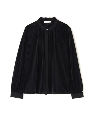 ◆ベルベットコンビギャザーブラウス