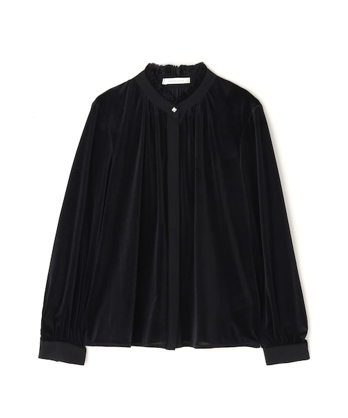 ◆ベルベットコンビギャザーブラウス
