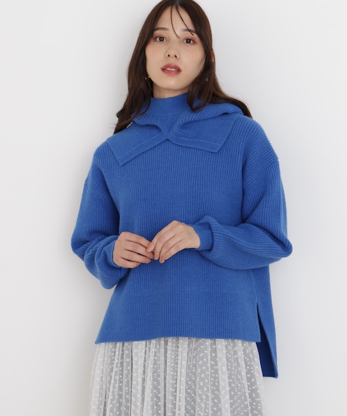 ◇フードスヌード付きニットプルオーバー｜ピンキーアンドダイアンの