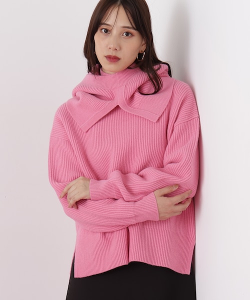 ◇フードスヌード付きニットプルオーバー｜ピンキーアンドダイアンの