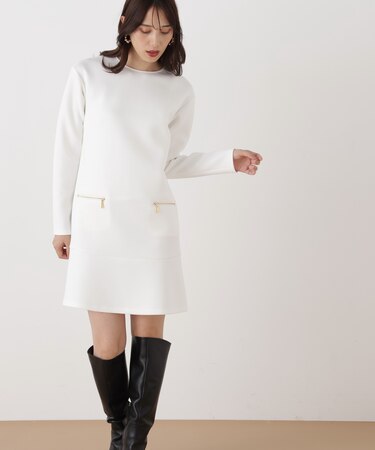 ◆ダンボールニットミニワンピース