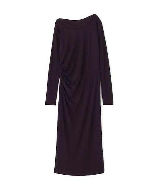 ◆ウールジャージタックドレープロングワンピース