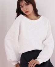 ニットジャガードVネックプルオーバー