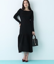 ボートネックマーメイドニットワンピース