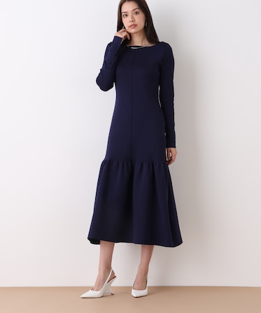 ボートネックマーメイドニットワンピース