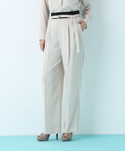 ダブルサテンタックワイドパンツ