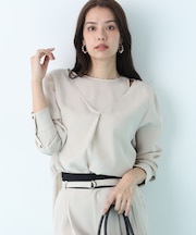 ダブルサテンレイヤードブラウス