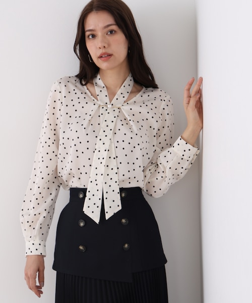 GIVENCHY 近年タグ シルク ロゴボウタイブラウス 2way ブラック 2WAYボウタイブラウス｜ピンキーアンドダイアンの通販｜&mall