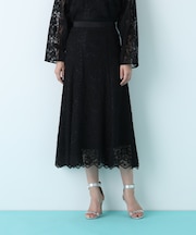 スカラレースフレアスカート