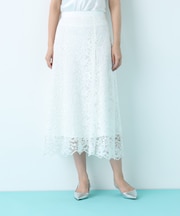 スカラレースフレアスカート