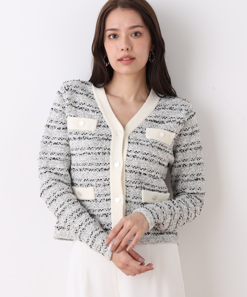 ブークレーツイードVネックカーディガン｜ピンキーアンドダイアンの