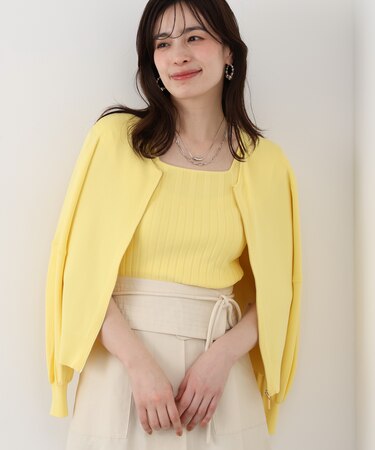 ジップアップニットブルゾン