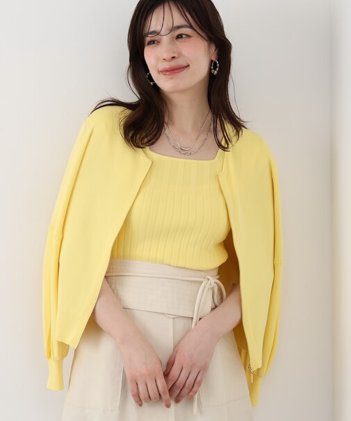 ジップアップニットブルゾン