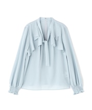 ラッフルボウタイブラウス