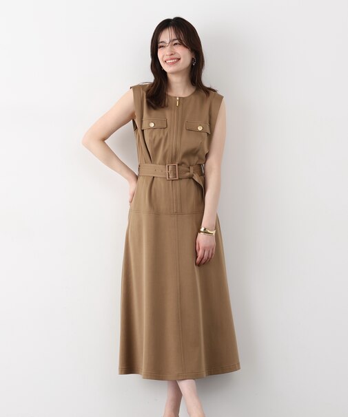 フロントファスナーデニムワンピース