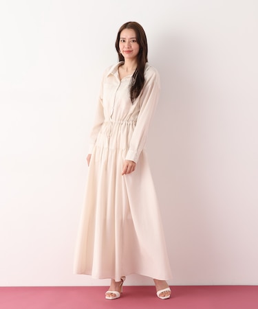 ブライトローンロングシャツワンピース