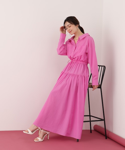ブライトローンロングシャツワンピース｜ピンキーアンドダイアンの通販